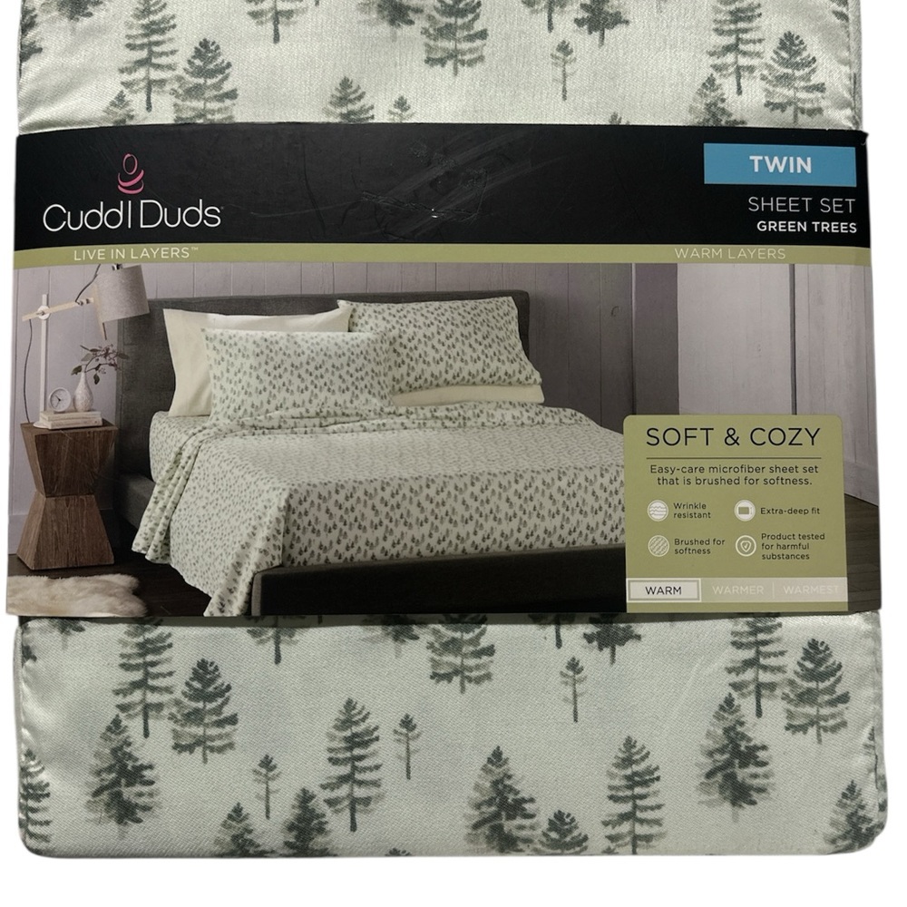 Cuddl Duds Green Soft Cozy Sheets